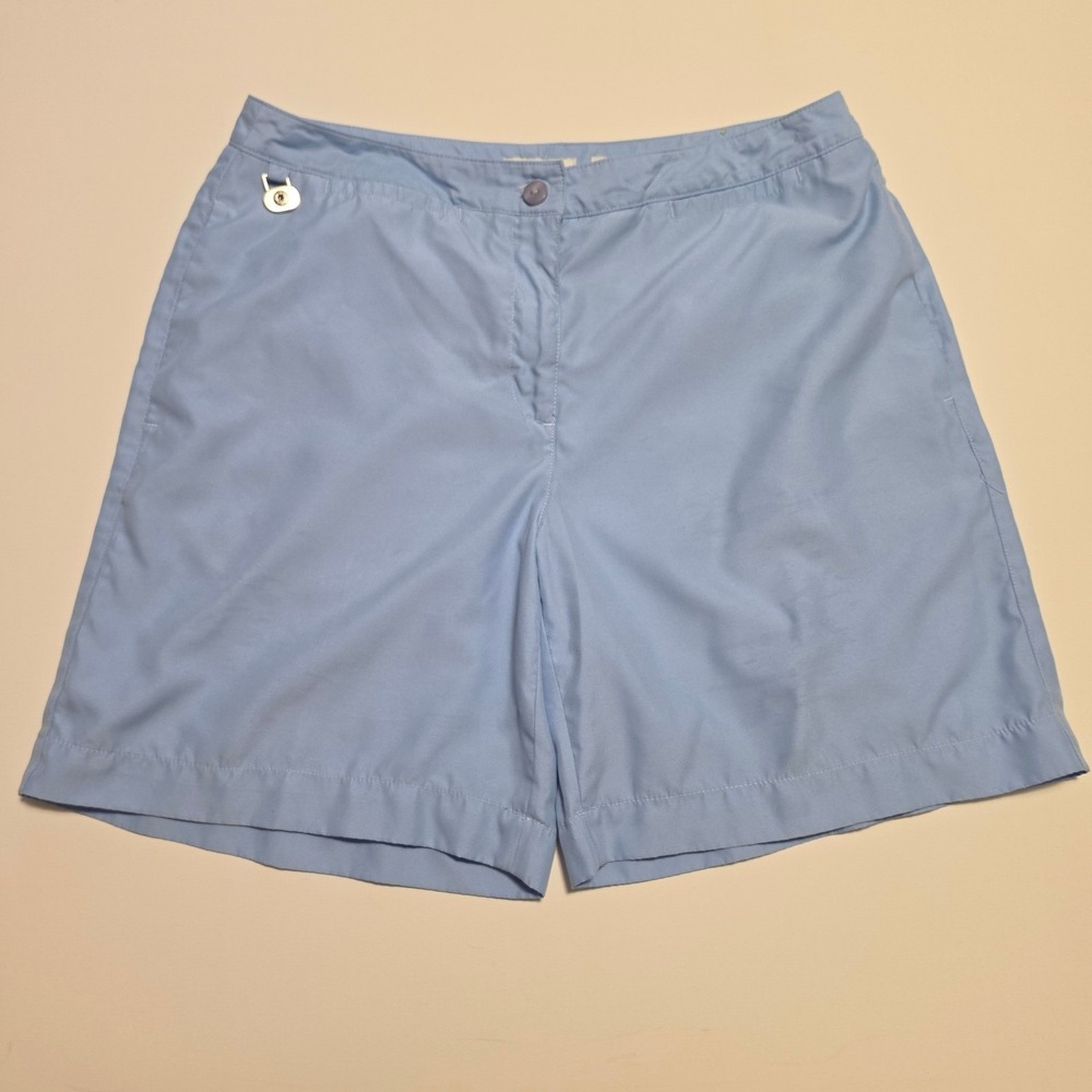 Lizgolf Audra Light Blue Solid Performance Golf Shorts Size 10